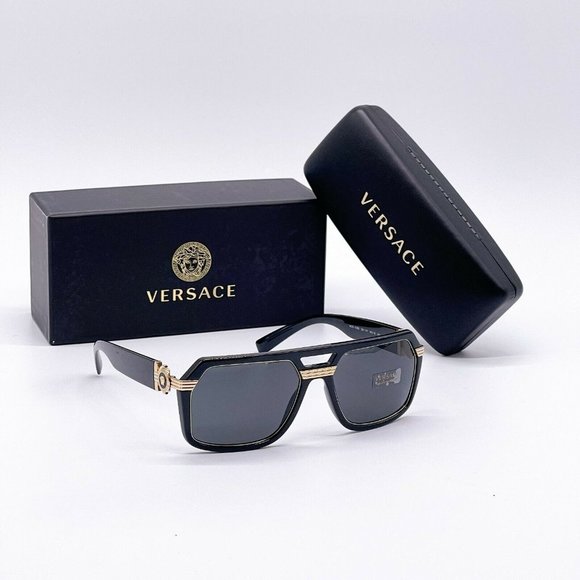 Sale! New Versace Black w/ Gold Unisex Sunglasses - Picture 3 of 9